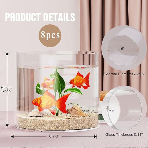 SUREHOME Glass Cylinder Vases for Centerpieces, 4 Pcs Large Clear Hurricane Glass Candle Holders 6 x 6 in Tall Floating Candle Vases Bulk for Flower Vase Home Wedding Formal Table Centerpiece Decor in Saudi Arabia