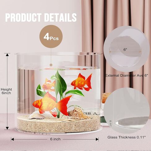 SUREHOME Glass Cylinder Vases for Centerpieces, 4 Pcs Large Clear Hurricane Glass Candle Holders 6 x 6 in Tall Floating Candle Vases Bulk for Flower Vase Home Wedding Formal Table Centerpiece Decor in Saudi Arabia