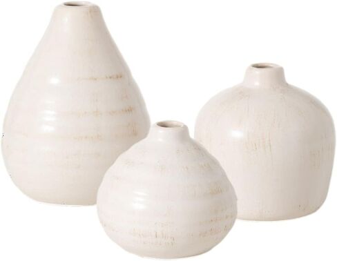Sullivans Vase Set, Modern Ceramic Bud Vases, Centerpiece Vases for Table, Shelf, Coffee Table, and Mantle Decor, Set of 3 in Saudi Arabia