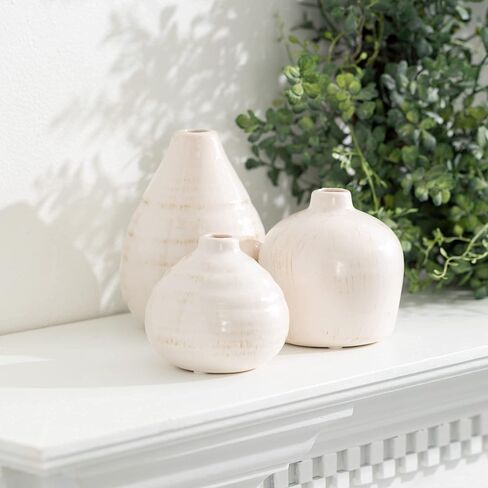 Sullivans Vase Set, Modern Ceramic Bud Vases, Centerpiece Vases for Table, Shelf, Coffee Table, and Mantle Decor, Set of 3 in Saudi Arabia