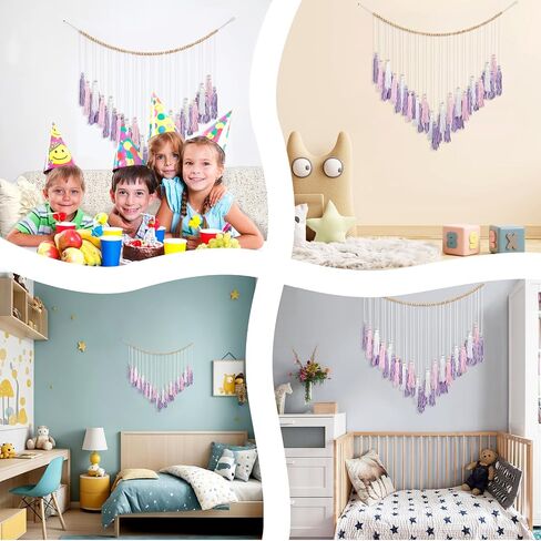 Boho Chic[ Multicolour] Macrame Wall Decor[ Large Tassel Hanging with Wood Beads] Ideal for Bedroom, Living Room, Girls' Room & Nursery [44" Wide x 40" High] in Saudi Arabia
