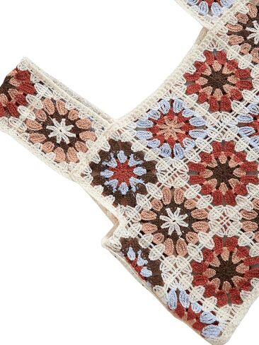 SHENHE Women's Sheer Floral Crochet Square Neck Sleeveless Cover Up Tank Crop Tops in Saudi Arabia