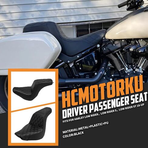 Motorcycles Two-Up Seat Front Rear Driver Passenger Cushion Seat Fit For Harley Softail Low Rider FXLR FXLRS Sport Glide FLSB 2018-Up (Red Stitching) in Saudi Arabia