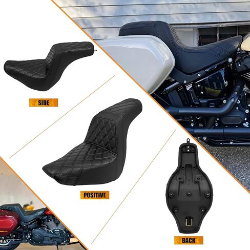 Motorcycles Two-Up Seat Front Rear Driver Passenger Cushion Seat Fit For Harley Softail Low Rider FXLR FXLRS Sport Glide FLSB 2018-Up (Red Stitching) in Saudi Arabia