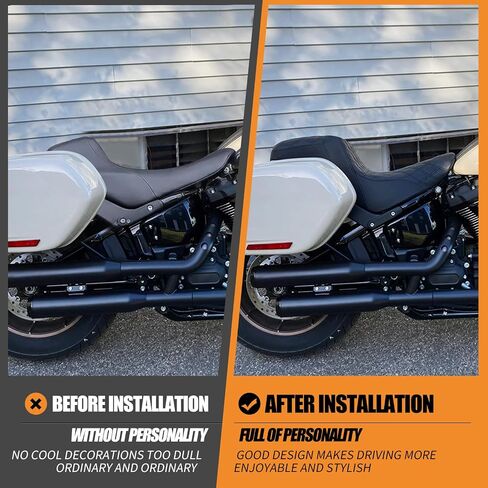 Motorcycles Two-Up Seat Front Rear Driver Passenger Cushion Seat Fit For Harley Softail Low Rider FXLR FXLRS Sport Glide FLSB 2018-Up (Red Stitching) in Saudi Arabia