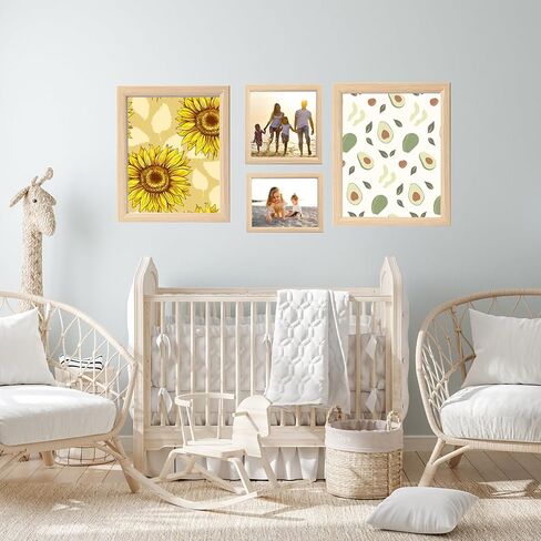 5x7 White Frame Made of Woodgrain 4x6 with Mat or 5x7 Without Mat,Covered by Real Glass Collage Frames-Table Top Display or Wall Mounting 5 By 7 Photo Frame,Perfect for Home Décor Gifts in Kuwait