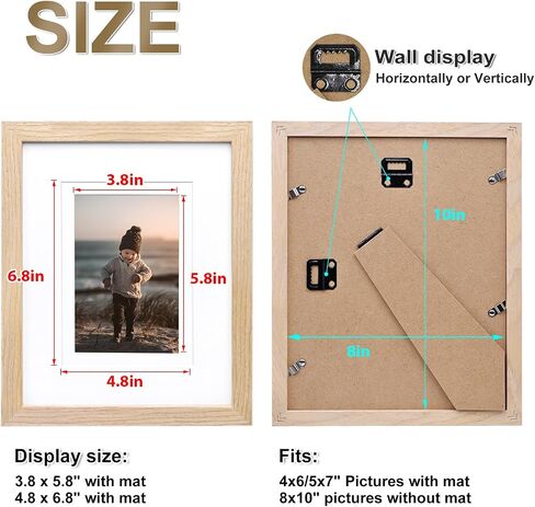 KINLINK 4x6 Picture Frames White - Wood Frames with Acrylic Plexiglass for 3.5x5 with Mat or 4x6 without Mat, Tabletop and Wall Mounting Display White,4 Pack in Kuwait