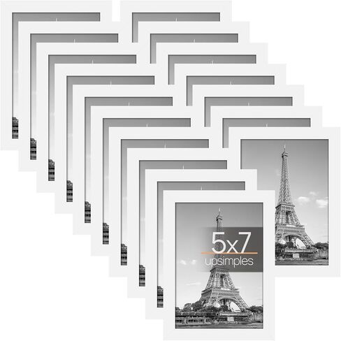 upsimples 5x7 Picture Frame with Real Glass,Bulk Photo Frames for Wall or Tabletop Display,Set of 17,Black in Saudi Arabia