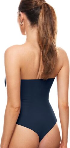 INLYRIC Women's Natrelax Sexy Strapless Bodysuit Thong Tube Top Off The Shoulder One Piece Leotard in Saudi Arabia