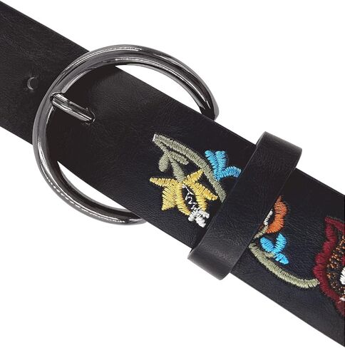 Beautiful Nomad Belts for Women Western Fashion Boho Embroidery PU Leather Belt for Jeans Dress in Saudi Arabia