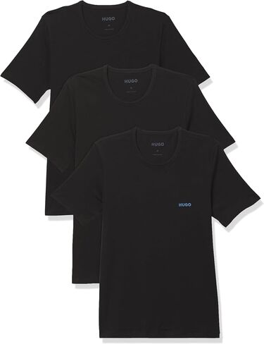 HUGO 3 Pack Cotton Round Neck T-Shirts, Black Currant, L in Saudi Arabia