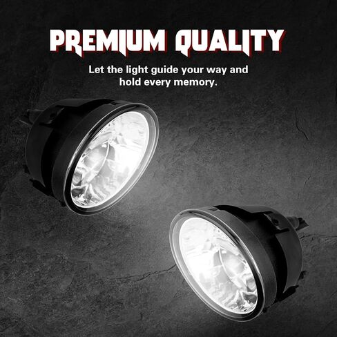 RP Remarkable Power, Compatible With 2005-2007 Armada/2004-2015 Titan/ 2004 Pathfinder Fog Lights with Switch, Wiring, Harness and 880 12V 27W Bulb Bumper Lamps Kit OE Style Clear FL7060 in Kuwait