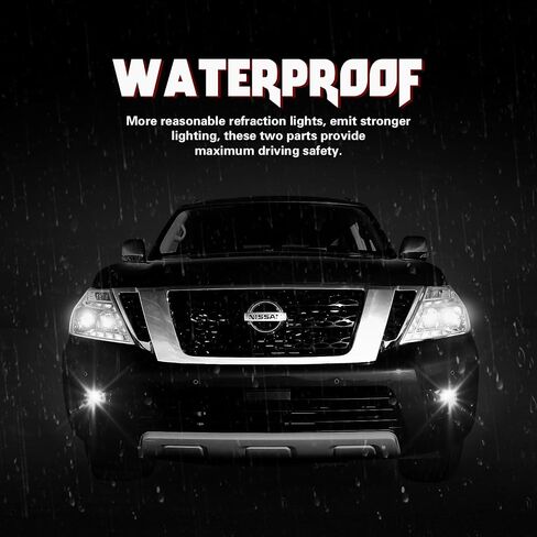 RP Remarkable Power, Compatible With 2005-2007 Armada/2004-2015 Titan/ 2004 Pathfinder Fog Lights with Switch, Wiring, Harness and 880 12V 27W Bulb Bumper Lamps Kit OE Style Clear FL7060 in Kuwait