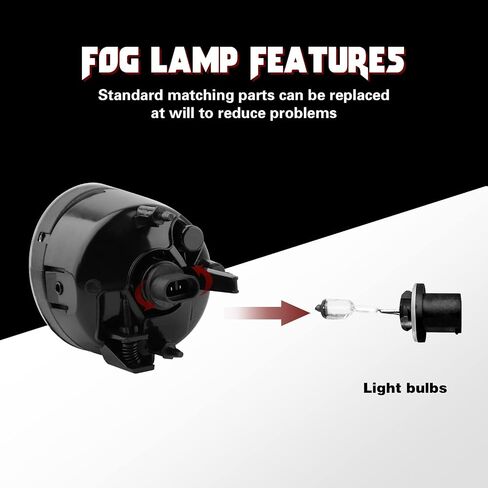 RP Remarkable Power, Compatible With 2005-2007 Armada/2004-2015 Titan/ 2004 Pathfinder Fog Lights with Switch, Wiring, Harness and 880 12V 27W Bulb Bumper Lamps Kit OE Style Clear FL7060 in Kuwait