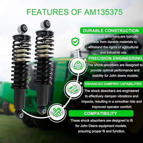 طقم تعليق AM135375 ممتص الصدمات الخلفي لليسار واليمين لجون ديري غاتورز XUV620I، XUV850D، HPX615E، HPX815E (2 قطعة) in Kuwait