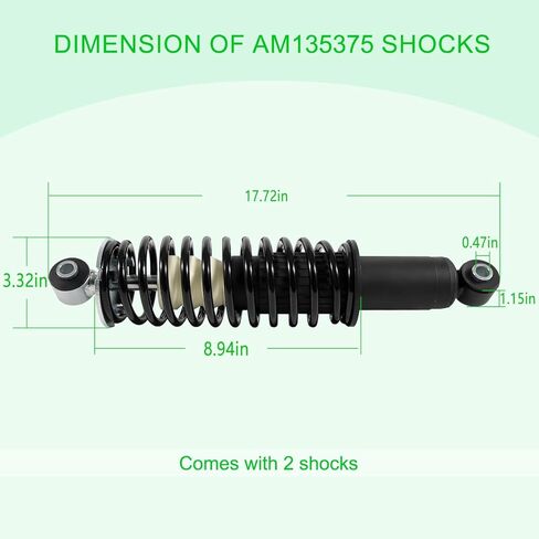 طقم تعليق AM135375 ممتص الصدمات الخلفي لليسار واليمين لجون ديري غاتورز XUV620I، XUV850D، HPX615E، HPX815E (2 قطعة) in Kuwait