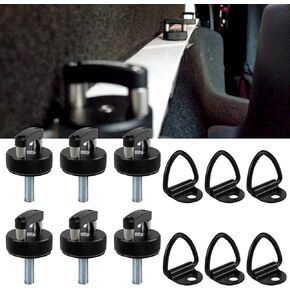 RYANSTAR RACING Hard Top Quick Removal Fastener Thumb Screw with D Rings Compatible with Jeep Wrangler JK 2007-2018 JL 2018-2022 & Gladiator JT Aluminum Black