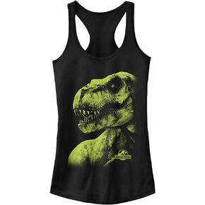 Jurassic World T-Rex Time Women's Racerback Tank Top, Black
