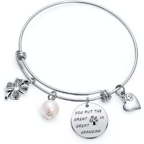 TzrNhm Blossom I Love You Grandma Bracelet for grandma birthday bangle for Grandmother bangle for new Grandma bangle for Grandmother bracelet for mother gifts (Grandma Bangle)