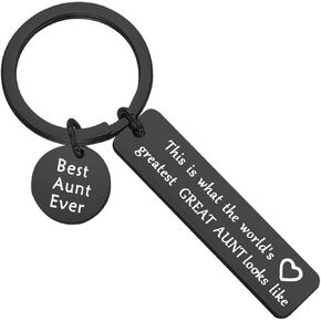 CENWA Aunt Gift Aunt Jewelry Best Aunt Ever This is What The World's Greatest Great Aunt Looks Like Keychain Gift