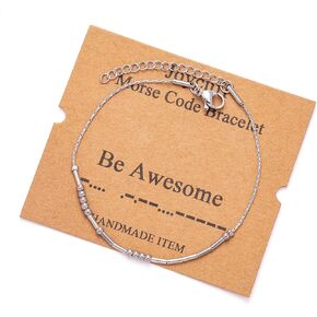 JoycuFF Morse Code Bracelets for Women Gifts for Her Mom Daughter Sister Best Friend Funny Inspirational Jewelry Adjustable Silk Beaded Wrap Bracelet in Kuwait