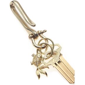 Belt Clip for Keys,Purse Key Holder,Pants Key Hook,Key Fob Keychain,Key Chain Clip for Women Men,Gold Key Ring,Brass
