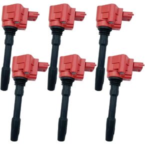 6PCS ARKAUTO HIGH ENERGY RED TOP IGNITION COIL 000288233 FOR MASERATI Ghibli S Q4 Ghibli S Ghibli Levante S Levante Quattroporte Quattroporte GTS 3.0T 3.8T/M156/M157