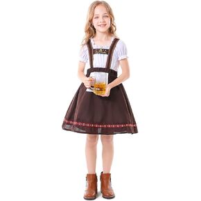 Kids Girls Oktoberfest Costume Halloween Beer Maid Costumes Traditional Bavarian German Dirndl Dress Carnival Costumes