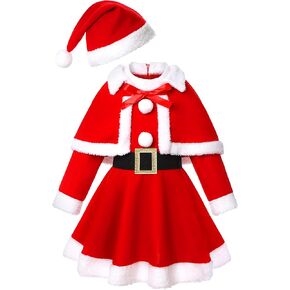Girls Santa Costume Christmas Santa Costume for Girls Christmas Holiday Xmas Cosplay Dress Up