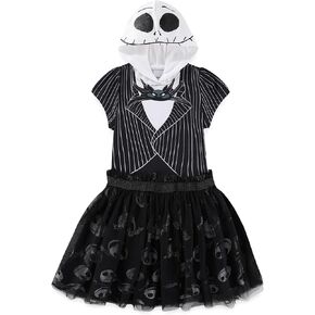 Disney Nightmare Before Christmas Jack Skellington Girls Hooded Dress for Big Kids