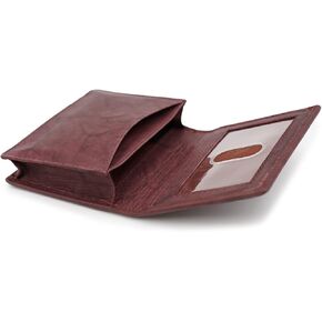 ag wallets Leather Business Card Holder Case and Credit Card Wallet with ID Window | RFID Blocking Card Case | Leather Business Card Organizer for Men or Women, (Tan)