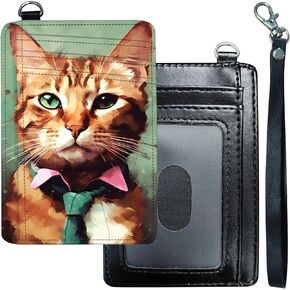 Slim Minimalist Wallet for Men Women Small Credit Card Holder Wallet Front Pocket RFID Blocking PU Leather Wallets Travel Thin Card Case with ID Window Card Organizer & Wristlet, Cute Raccoon