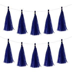 MECCANIXITY 20Pcs Light Yellow Tassel Garland Banner with Rope Tissue Paper Tassels Party DIY Kits for Anniversary Wedding Birthday Party