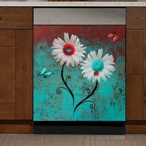 Winter Snow Scene Kitchen Decor Dishwasher Sticker Art Magnet Cover for Door Panels,Christmas Cat Refrigerator Magnetic Dishwasher Cover Decals for Home Appliances,Easy to Trim,23"x17"