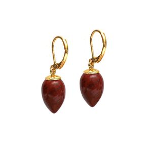 Gempires Green Amazonite Teardrop Earrings, Small Dangle Earrings with Hypoallergenic 14k Yellow Gold Plated Leverback, Everyday Wear, Gift for Mom, Wife, Girlfriend