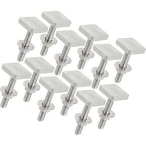 Motoforti Universal Car Roof Rack T Shaped Slot Bolt, Washer T Shaped Track Roof Rack Cargo Carrier Bolt, M6 W/Nuts,Reliable,Stainless Steel 12pcs