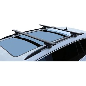 BRIGHTLINES All Black Heavy Duty 220 lbs Wing Shaped 54" Universal Crossbars Roof Racks Compatible with Raised Roof Side Rails for Kayak Luggage ski Bike Carrier, a Set of 2