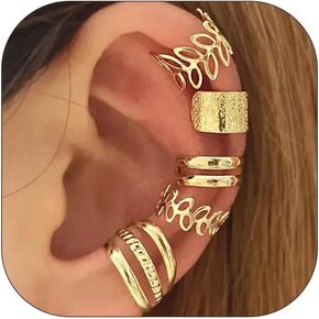 Ear Cuffs Non Piercing Gold Plated Ear Cuff for Non Pierced Ears Clip on Cartilage Earring Fake Earrings Hnadmade Ear Jewelry Gifts