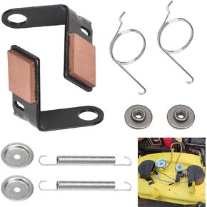 2 Set Brake Pad Kit GY21943B GX20494 GX20515 GX23240 for J-ohn Deere 42" L, D, X Series 100 105 115 100 110 120 125 130 Tractors & Lawn Mower - with Retainer & Torsion Spring