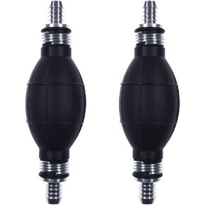 2Pcs Bulb Type Rubber Fuel Transfer Vacuum Fuel Line One Way Fuel Valve Fuel Pump Line Hose Hand Primer Gasoline Petrol Diesel Pump For Marine Boat 6mm 9001080A (1/2)