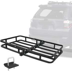 Trailer Hitch Cargo Rack, 53in Hitch Mount Cargo Carrier 500 lbs. Capacity with Hitch Tightener for RV Truck SUV Van, 2" Receiver