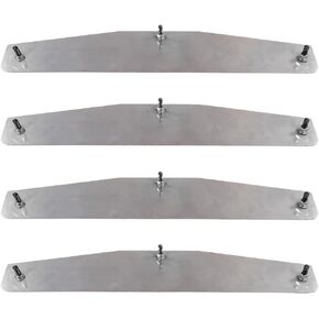 Mytee Products 2 Pack 4" x 24" Silver Mud Flap Weights for Semi Trucks - Mirror Finish Stainless Steel with 3 Welded Studs