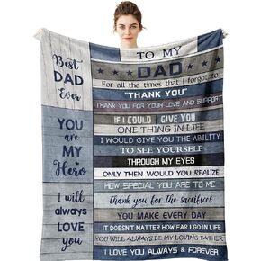 Dad Gifts Blanket - Dad Gifts from Daughter - Dad Gifts from Son 60"x50" Blankets - Dad Birthday Gifts - Gifts for Daddy - Father Gifts - Gifts for Dad Who Wants Nothing - Best Dad Gift Ideas