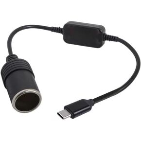 USB C ذكر إلى 12 فولت مقبس ولاعة سجائر السيارة أنثى محول كابل، 2 قدم USB إلى كابل محول ولاعة السجائر، بحد أقصى 10 وات مناسب لكاميرا Dash Cam، GPS، E-Dog، ملحقات السيارة in Kuwait