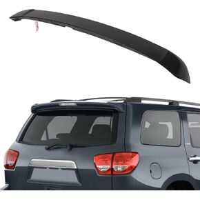 cciyu Roof Spoiler Fits for 2008-2022 For Toyota For Sequoia Rear Roof Window Spoiler Wing with 3rd Brake Light(ABS Matte Black)