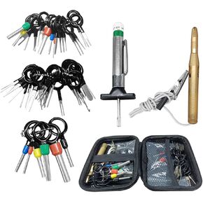 82 PCS Terminal Removal Tool Kit, Electrical Connector Pin Removal Tool, Wire Terminal Release Extractor Tools Set, Key Ejector Depinning Tool for Automotive Household Devices (82PCS)