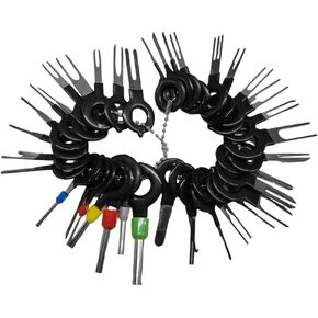66 PCS Terminal Extractor Tool Kit, Stainless Steel Terminal Ejector Pin Extractor Tool Set, Terminal Release Depinning Tool Auto Electrical Wiring Connector, Car Accessories