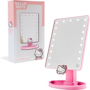 Hello Kitty Vanity Mirror with Trinket Girls Tray LED Table Mirror Touch Screen Light Make Up Gifts for Teenagers