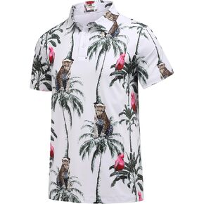 PINSPARK الرجال الجافة تناسب قمصان غولف الرطوبة فتل الأداء قمصان بولو للرجال الصيف طباعة قميص بولو للجولف قصيرة الأكمام in Kuwait