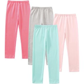 Toddler Girls' Soft Cotton Pants, 4-Pack Leggings